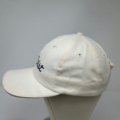 Titleist Baseball Cap White One Size Script Logo Navy Underbrim Hat Made in USA