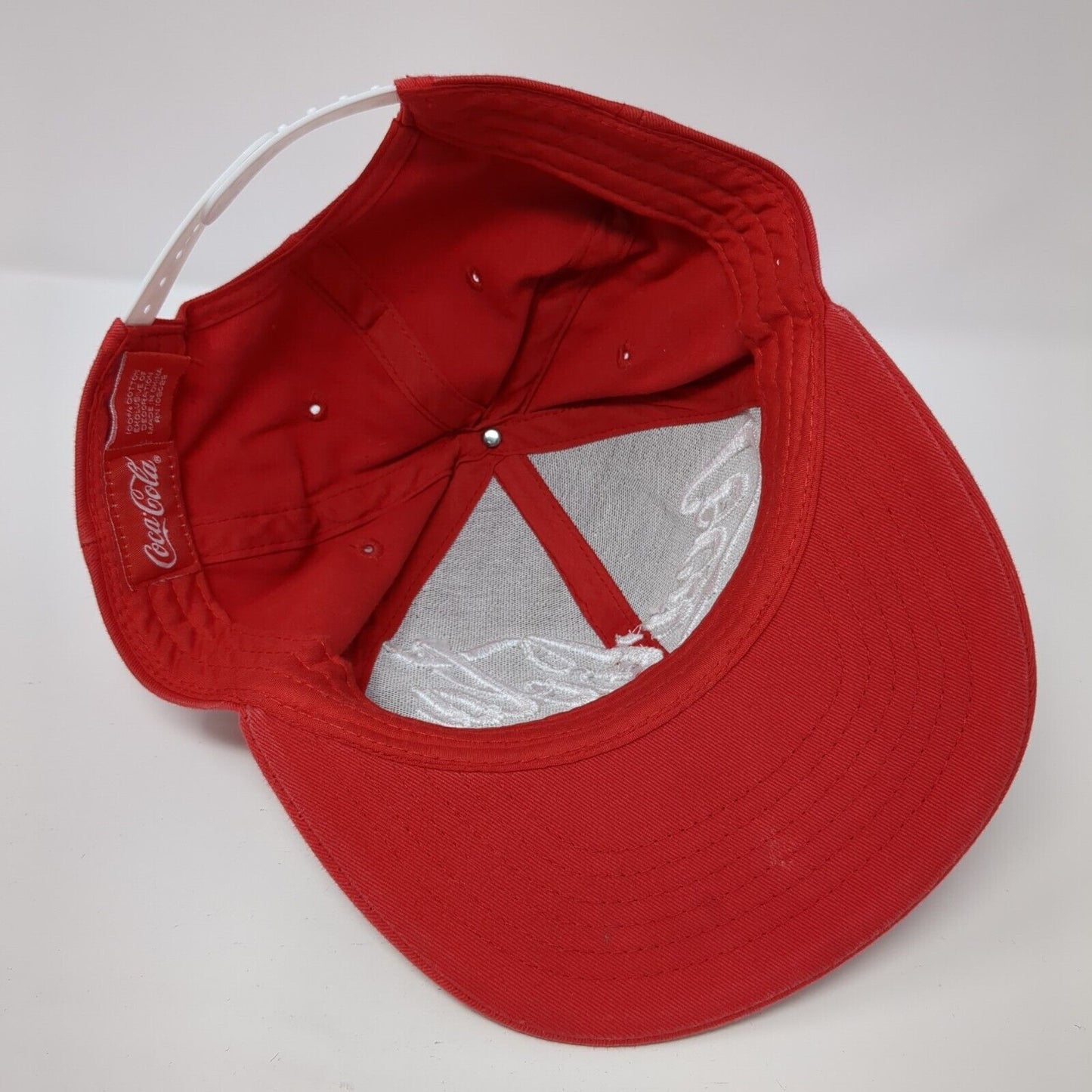 Coca-Cola Snapback Hat Red One Size Adjustable Embroidered 6 Panel