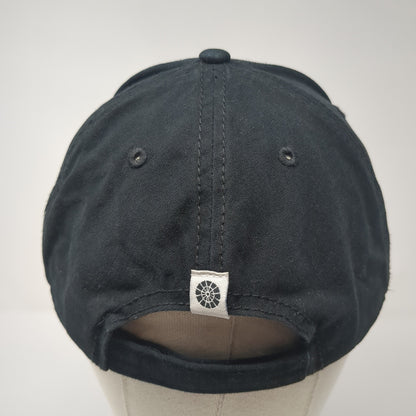 Icon Park Strapback Baseball Cap Black One Size Adjustable Embroidered 6 Panel
