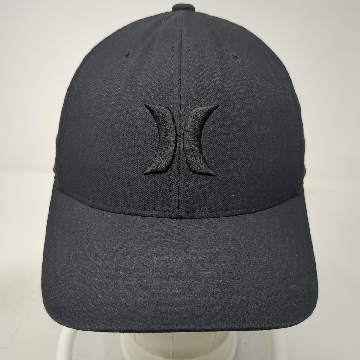 Hurley Baseball Cap Black M Flexfit Tonal Embroidered Logo Polyester Hat