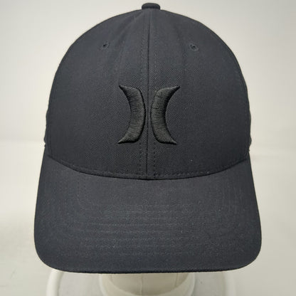 Hurley Baseball Cap Black M Flexfit Tonal Embroidered Logo Polyester Hat