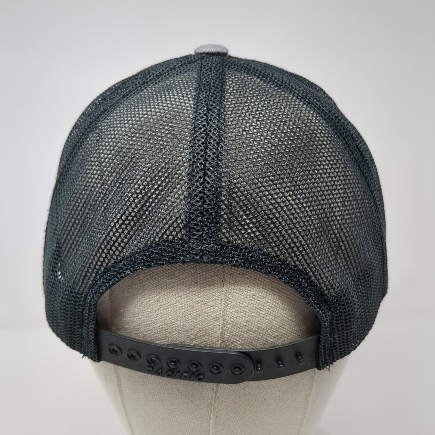 Pacific Headwear Snapback Mesh Back Trucker Hat Gray One Size Embroidered