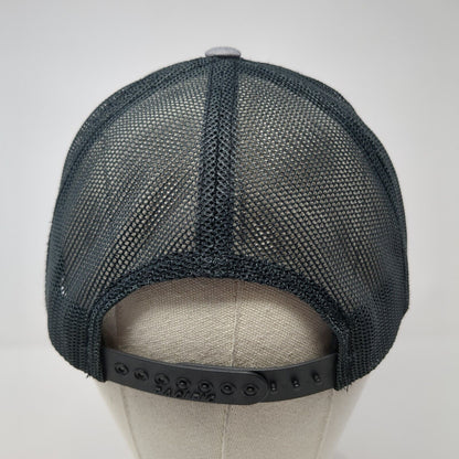 Pacific Headwear Snapback Mesh Back Trucker Hat Gray One Size Embroidered