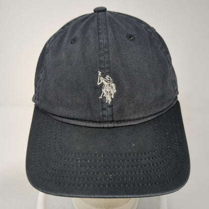 U.S. Polo Assn. Baseball Cap Black One Size Embroidered Logo Slideback Hat Flag