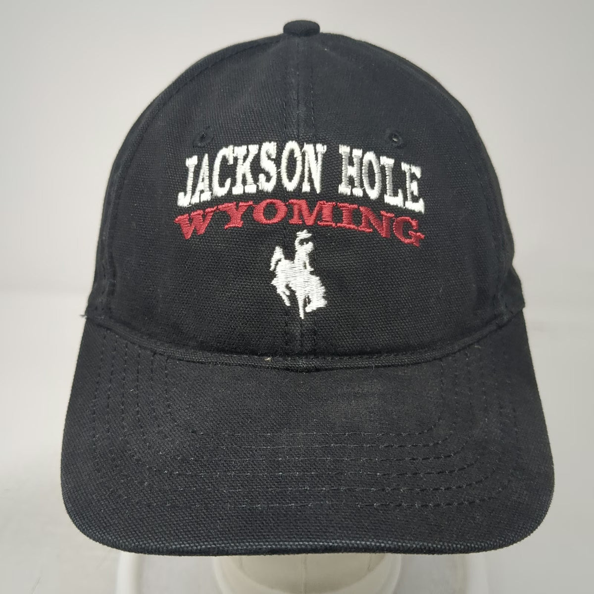 Dri Duck Baseball Cap Black One Size Jackson Hole Wyoming Bronco Hat Strapback