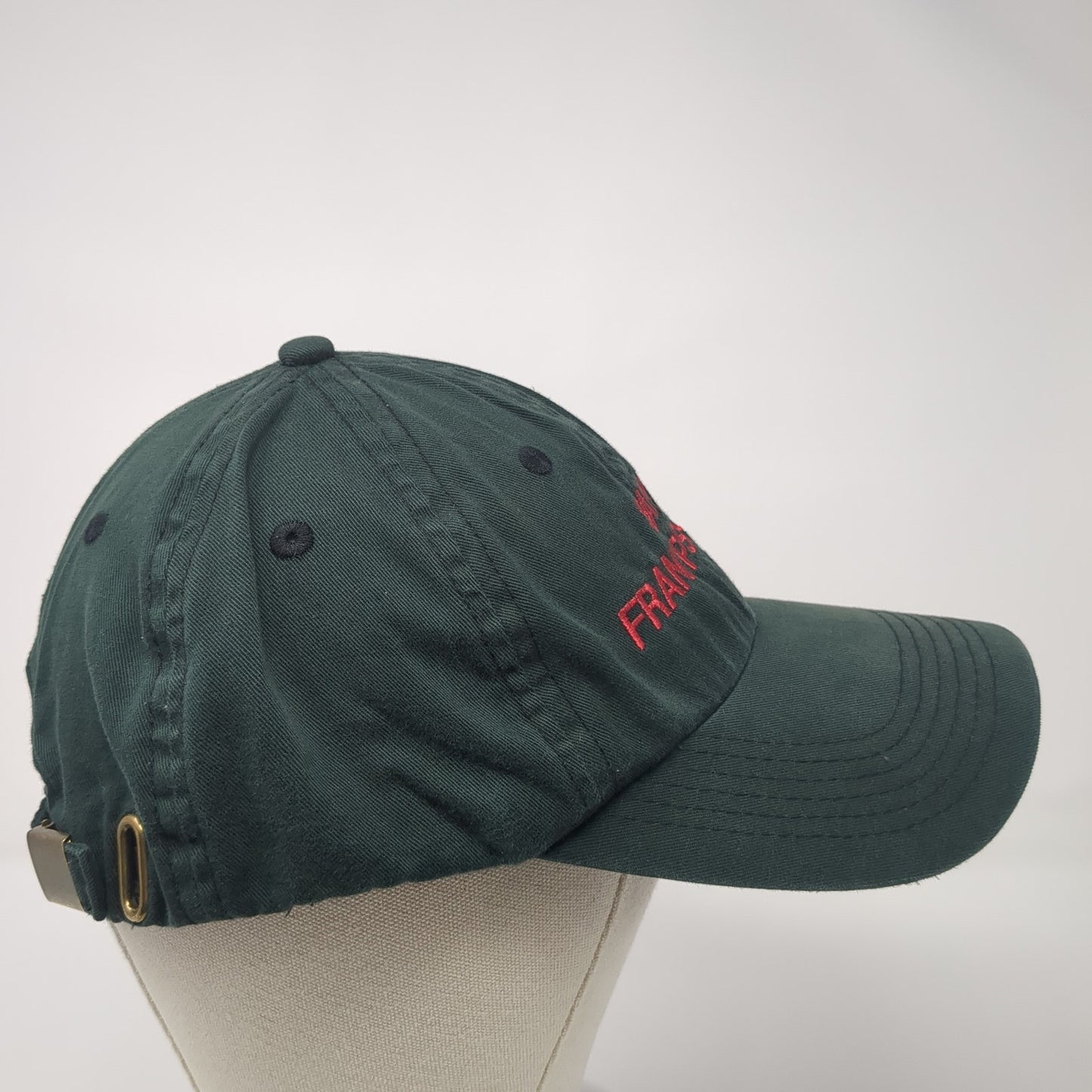 San Fran Psycho Slideback Hat Green One Size Adjustable Solid Harriton