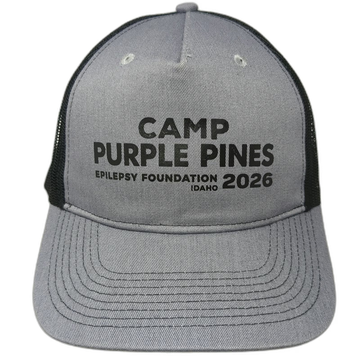 Port Authority Trucker Hat Gray One Size Camp Purple Pines Epilepsy Foundation