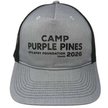 Port Authority Trucker Hat Gray One Size Camp Purple Pines Epilepsy Foundation