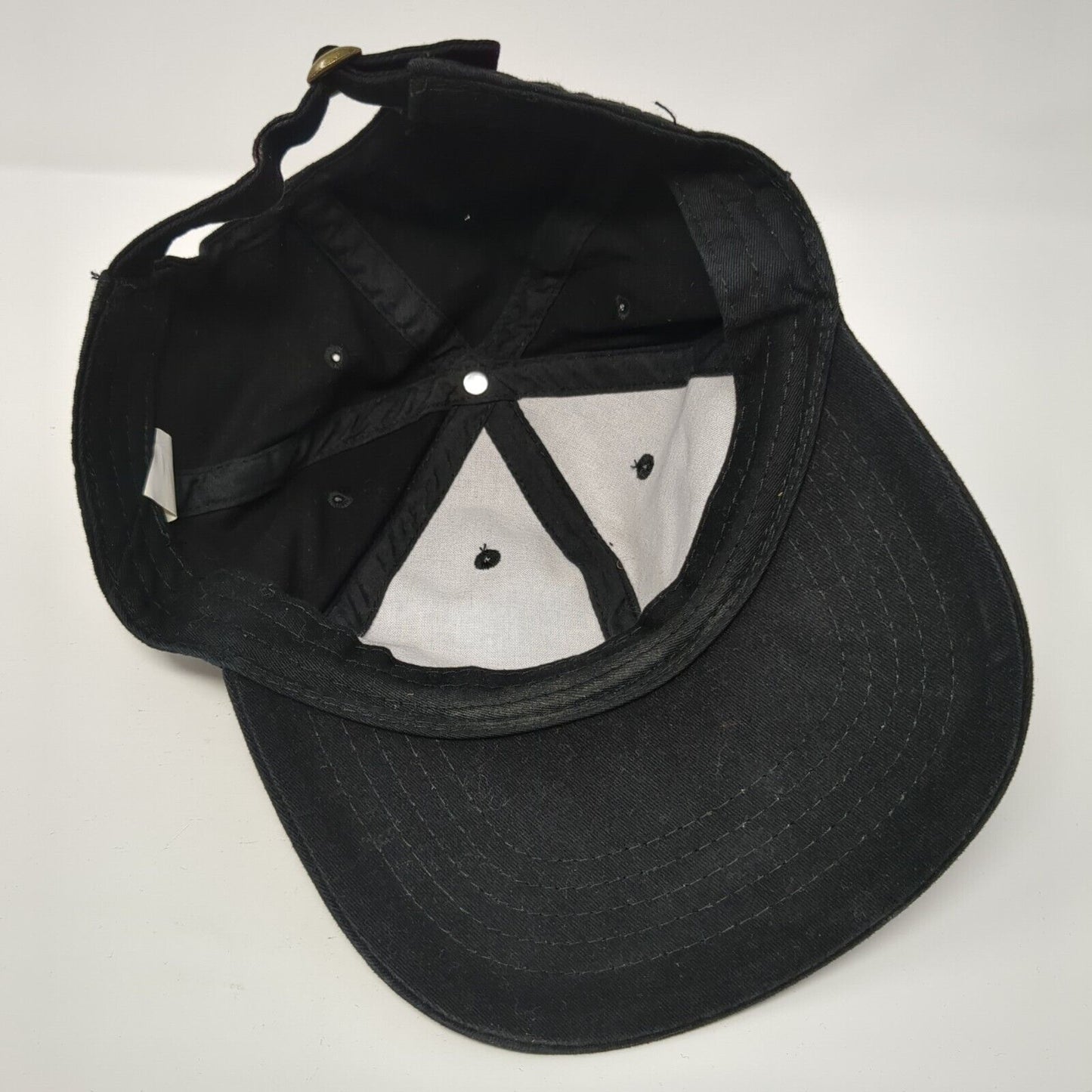 Unbranded Slideback Hat Black One Size Adjustable Vented Holes 6 Panel Blank