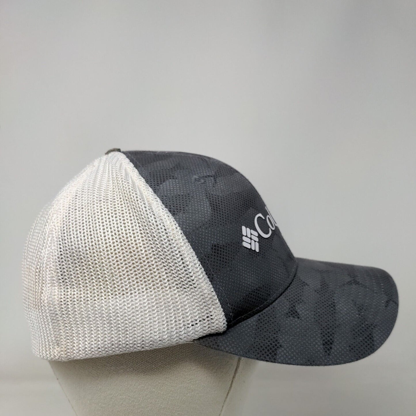 Columbia PFG Fitted Trucker Hat Gray Camo Performance Fishing Gear