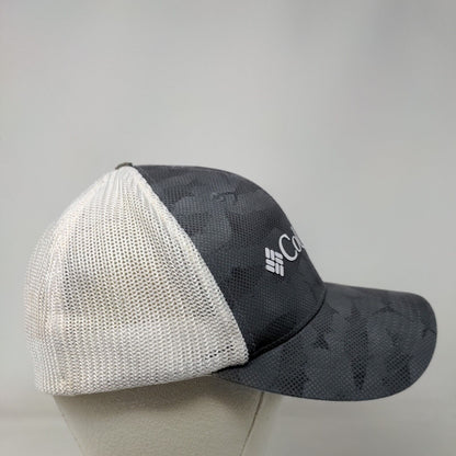 Columbia PFG Fitted Trucker Hat Gray Camo Performance Fishing Gear