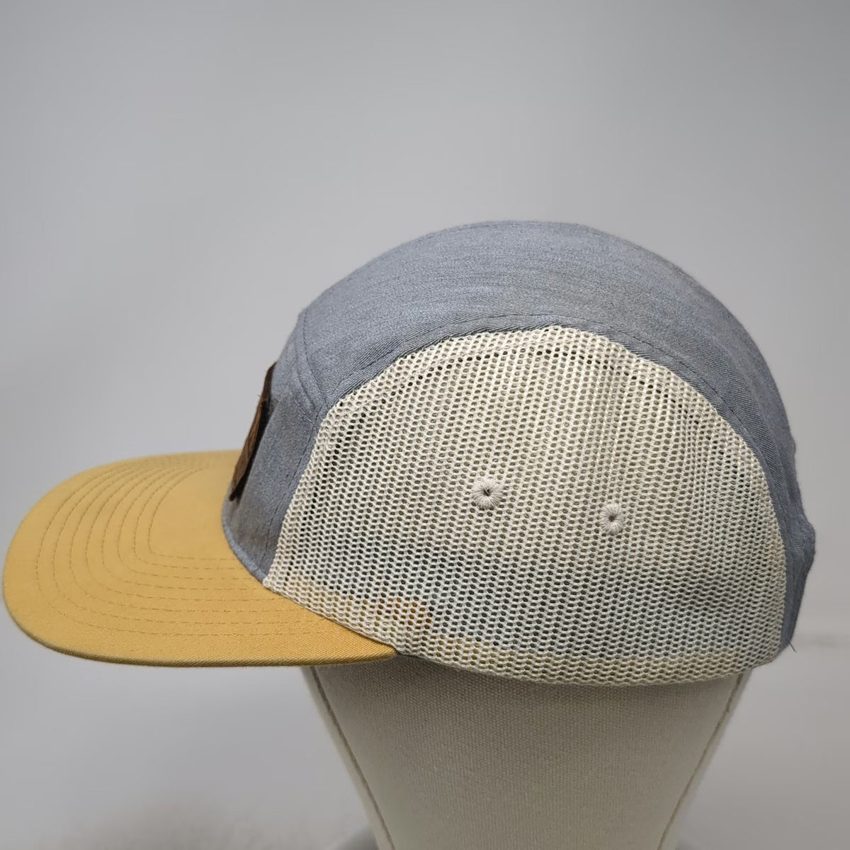 5 Panel Blue Yellow White Hat One Size Mesh Back Crux Fermentation Project