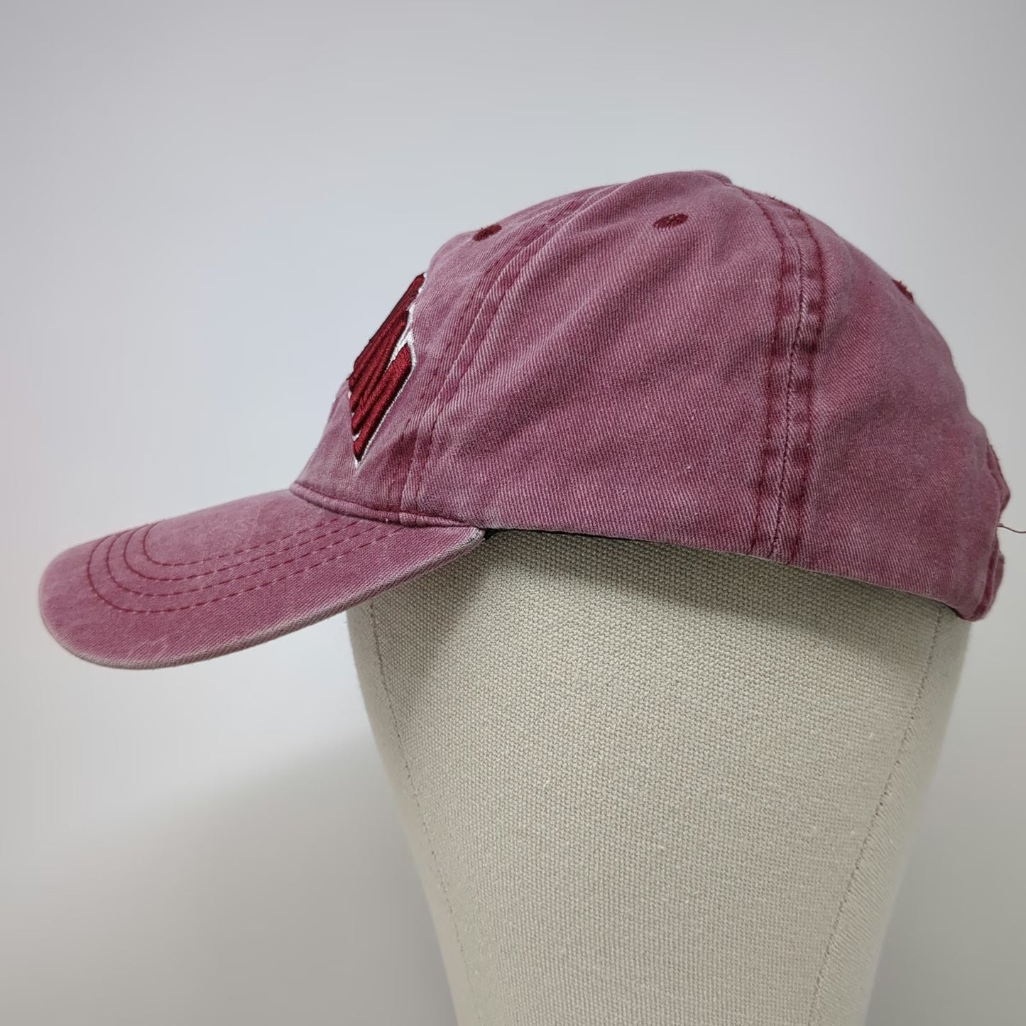Baseball Cap Red OSFM Amsterdam Since 1275 Slideback Distressed Adjustable Hat