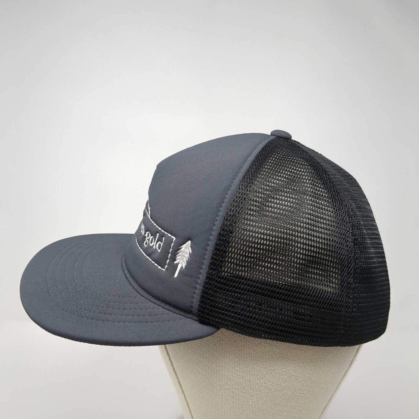 Camp Rainbow Gold Strapback Trucker Hat Gray OS Adjustable 110 Flexfit Mesh Back