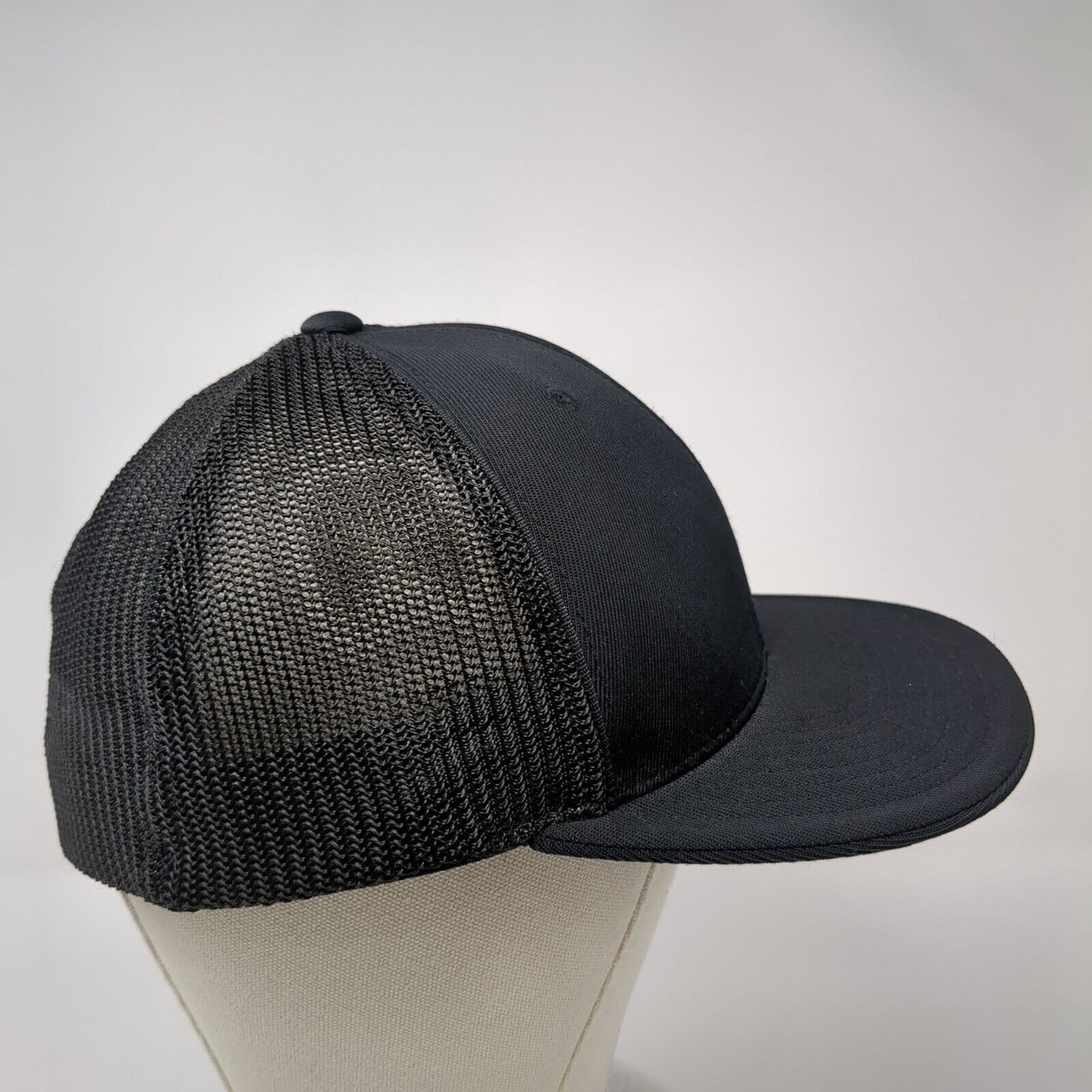 Tradesmen Pink Ribbon Cancer Awareness Fitted Trucker Hat Black 7 3/8-8 6 Panel