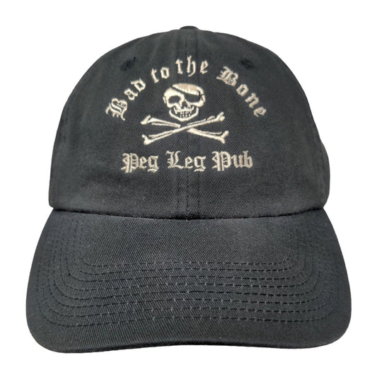 Fahrenheit Men's Slideback Hat Black Embroidered Peg Leg Pub Logo Cotton