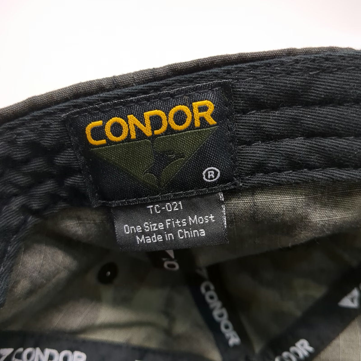 Condor Baseball Cap Black One Size Tactical Multicam Patch Slideback Nylon Hat