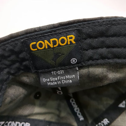 Condor Baseball Cap Black One Size Tactical Multicam Patch Slideback Nylon Hat