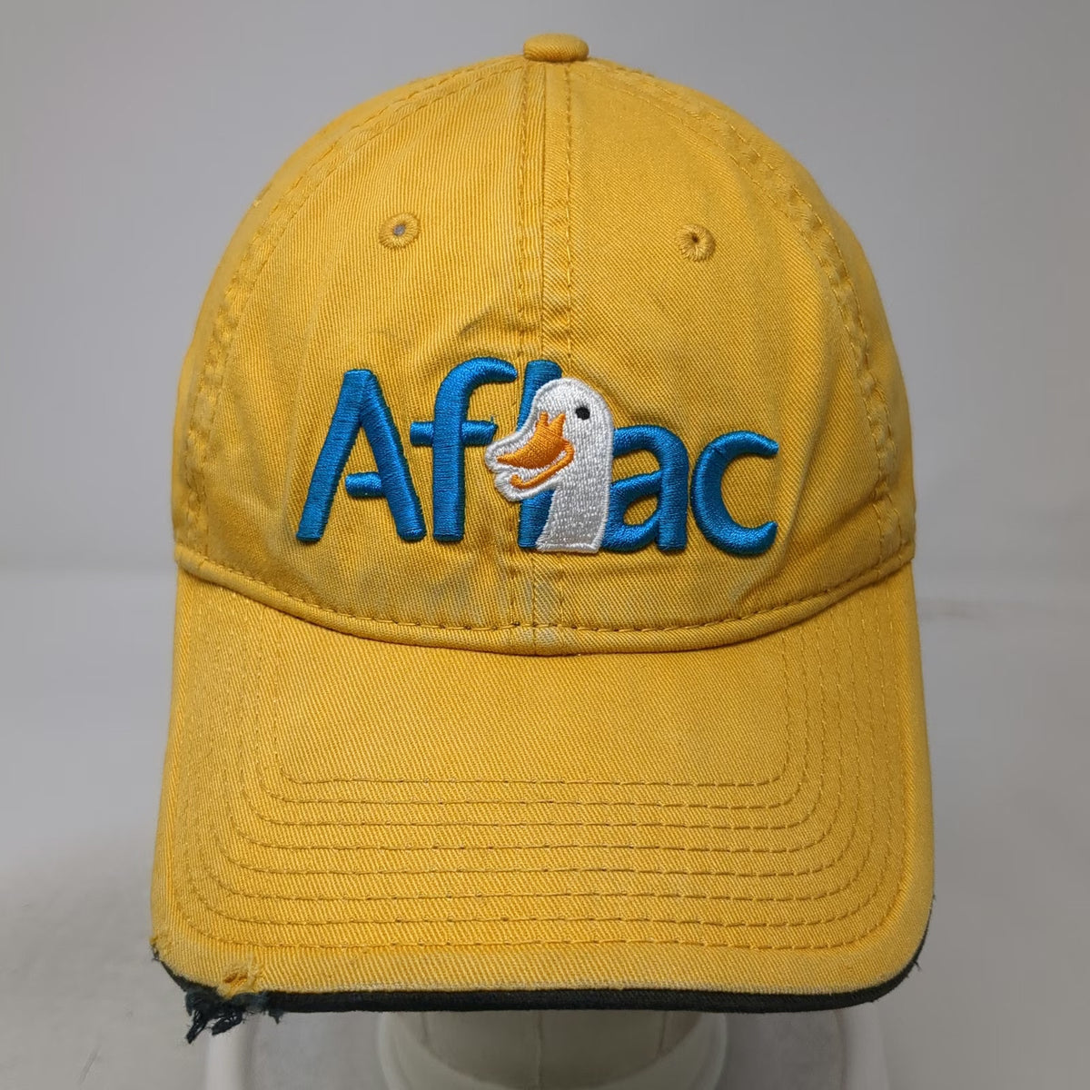 The Game Baseball Cap Yellow One Size Aflac Duck Distressed Mascot Cotton Hat