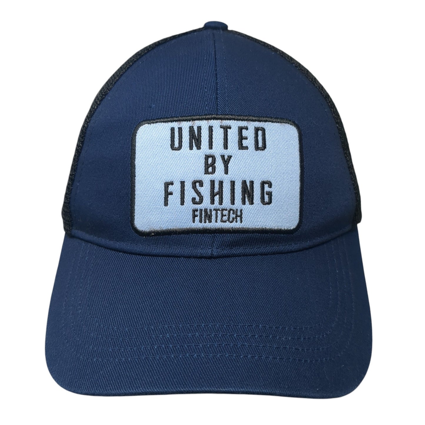 United By Fishing Fintech Snapback Trucker Hat Blue One Size Mesh Back