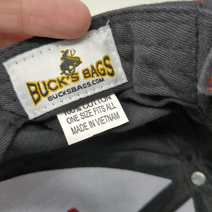 Buck's Bags Cordova Cooler Baseball Cap Black One Size Red Stitching Logo Hat