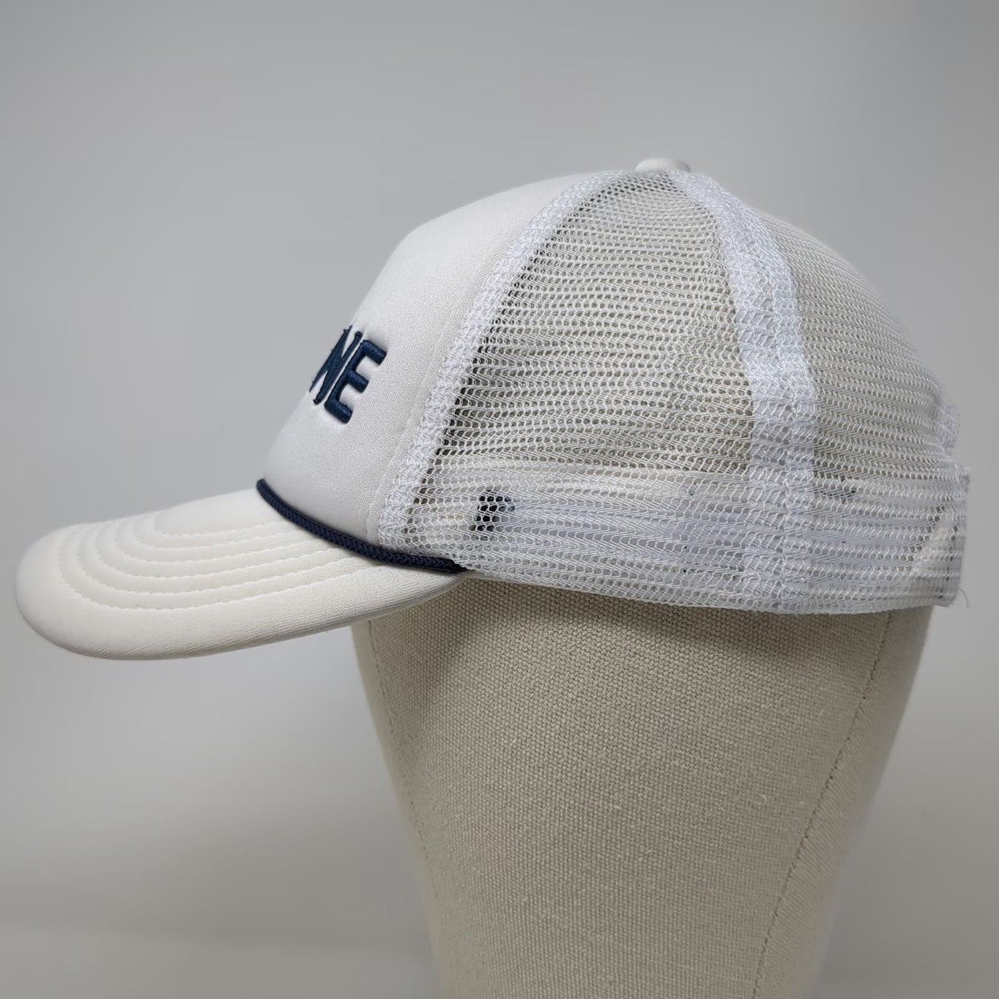 Kenz Kustomz Trucker Hat White One Size Lima One Blue Rope Mesh Back Snapback