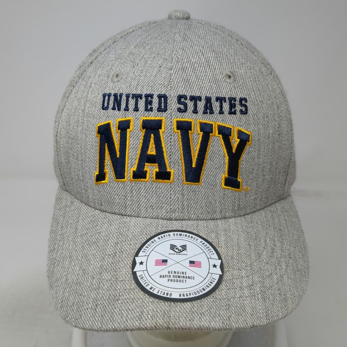 Rapid Dominance Snapback Hat Gray One Size US Navy Wool Blend Official Licensed