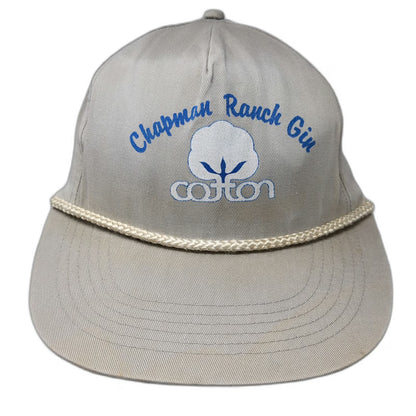 5 Panel Gray One Size Chapman Ranch Gin Cotton Boll Rope Cord Snapback Hat