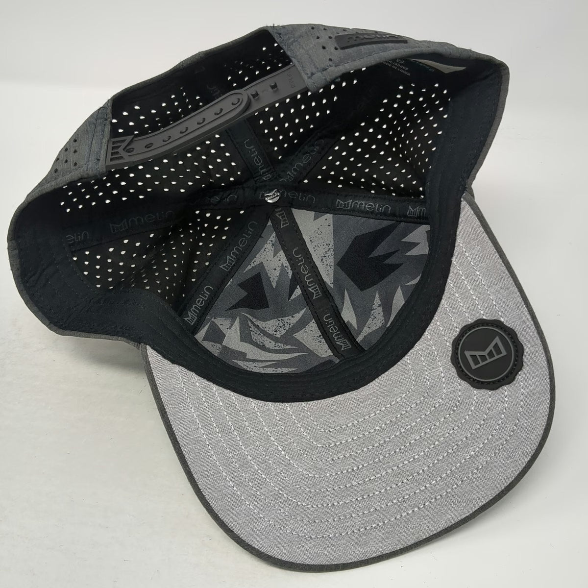 Melin Trucker Hat Gray One Size Hydro A-Game Perforated Performance Snapback