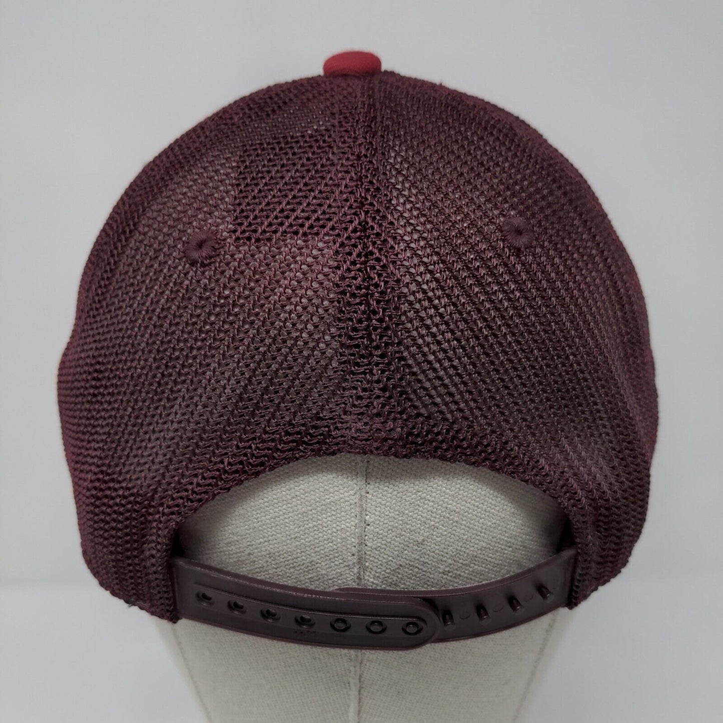 Happy Camper Snapback Trucker Hat Red OSFA Mesh Back Outdoor Research