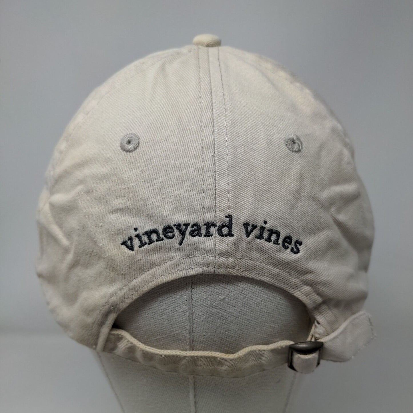 Vineyard Vines Slideback Hat Tan One Size Adjustable Embroidered 6 Panel Cotton