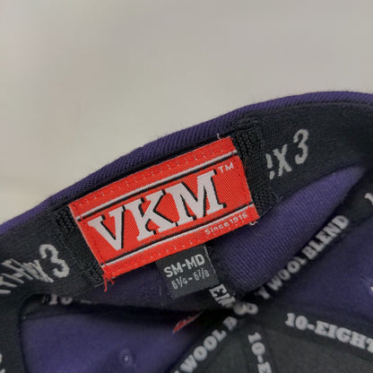 VKM Fitted Hat Purple S/M Tri-Flex 3 Solid 6 Panel Vent Holes Blank
