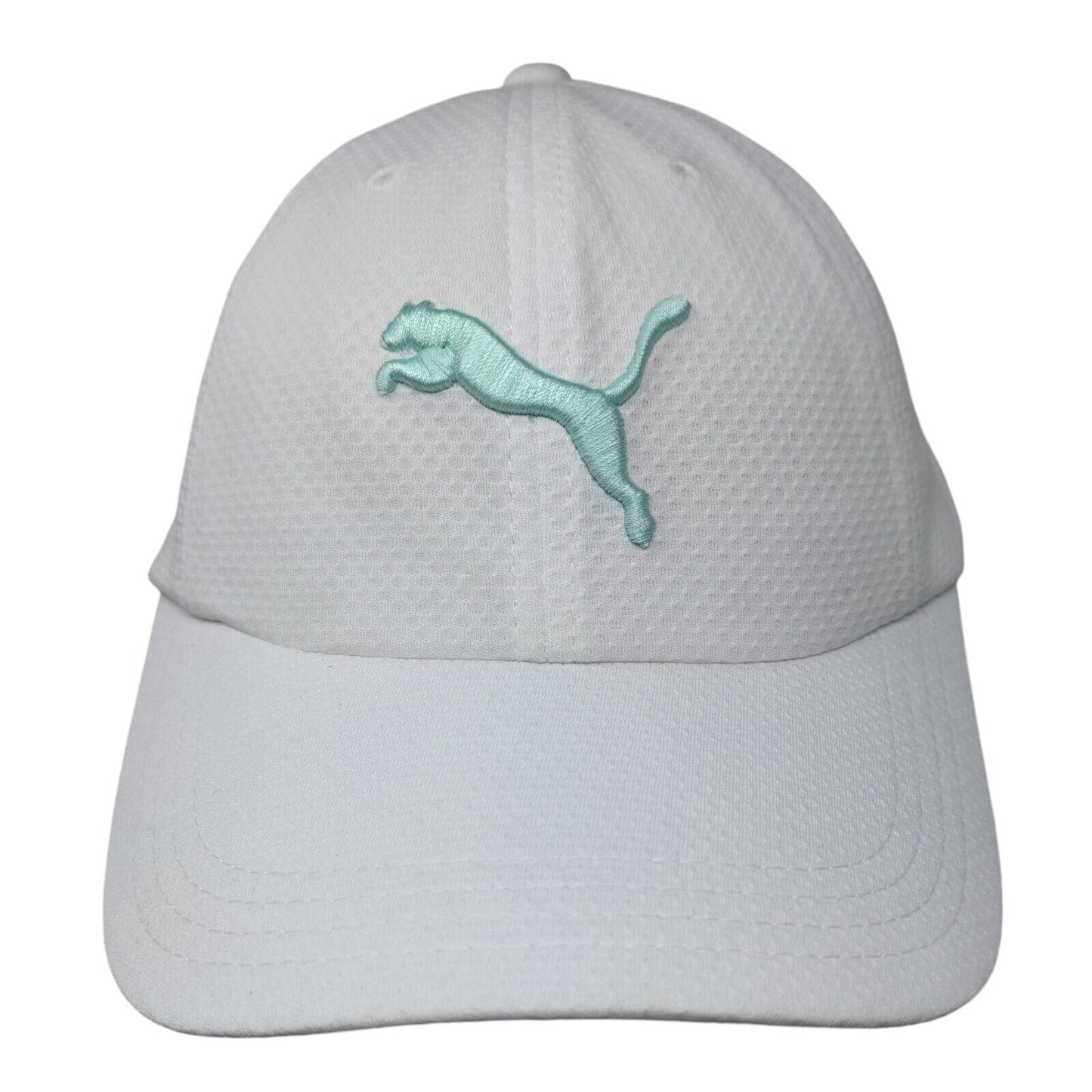 PUMA Slideback Hat White One Size Adjustable Embroidered 6 Panel Polyester