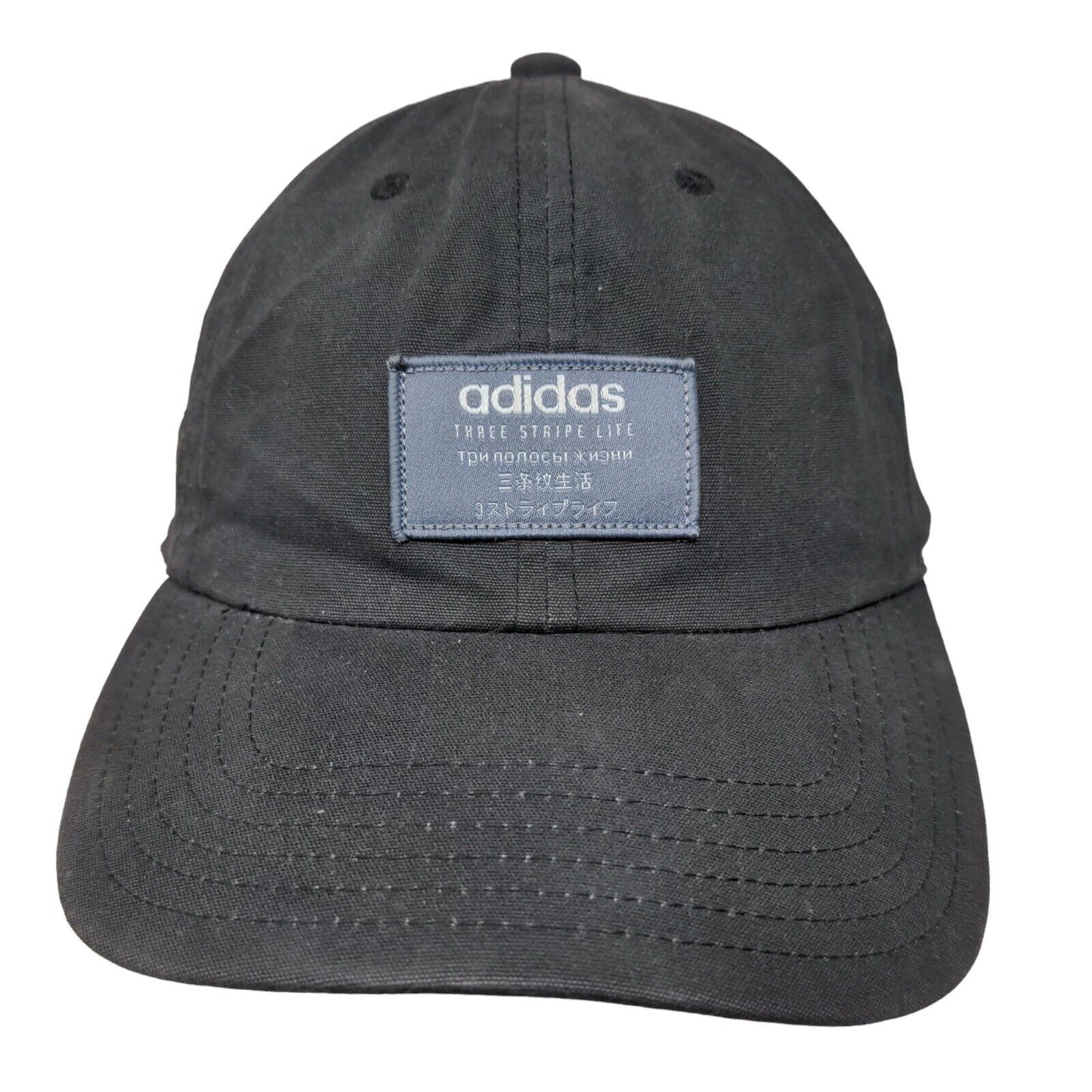 Adidas Three Stripe Life Patch Slideback Hat Black One Size Aeroready