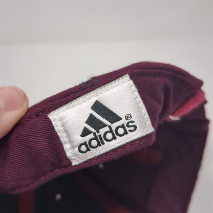 Adidas 3 Stripes Strapback Hat Red One Size Adjustable Embroidered Logo