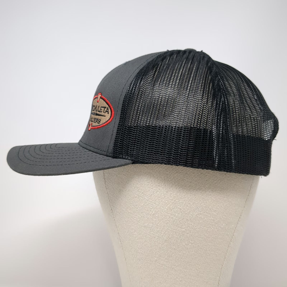 Richardson Trucker Hat Gray One Size Archuleta Builders Patch Mesh Snapback