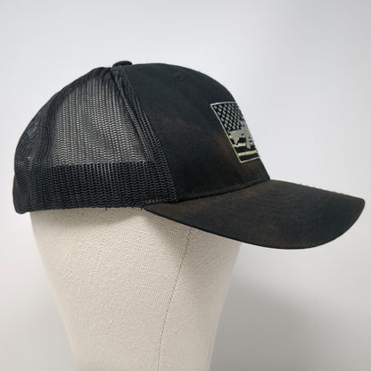 Yupoong Trucker Hat Black One Size Mesh Back American Flag Rifle Snapback hat
