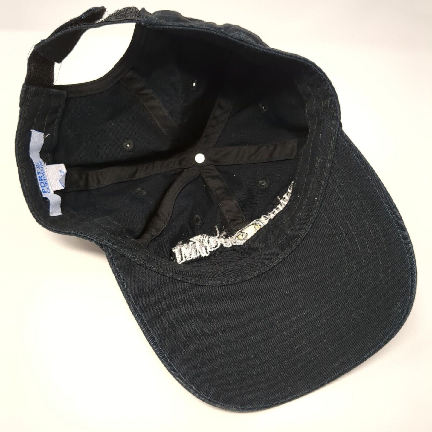 Tennis Point Strapback Hat Black One Size Adjustable Embroidered Port & Company