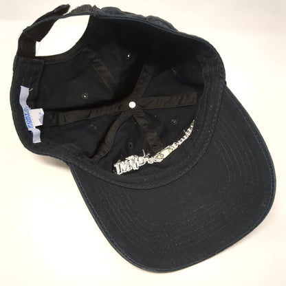 Tennis Point Strapback Hat Black One Size Adjustable Embroidered Port & Company