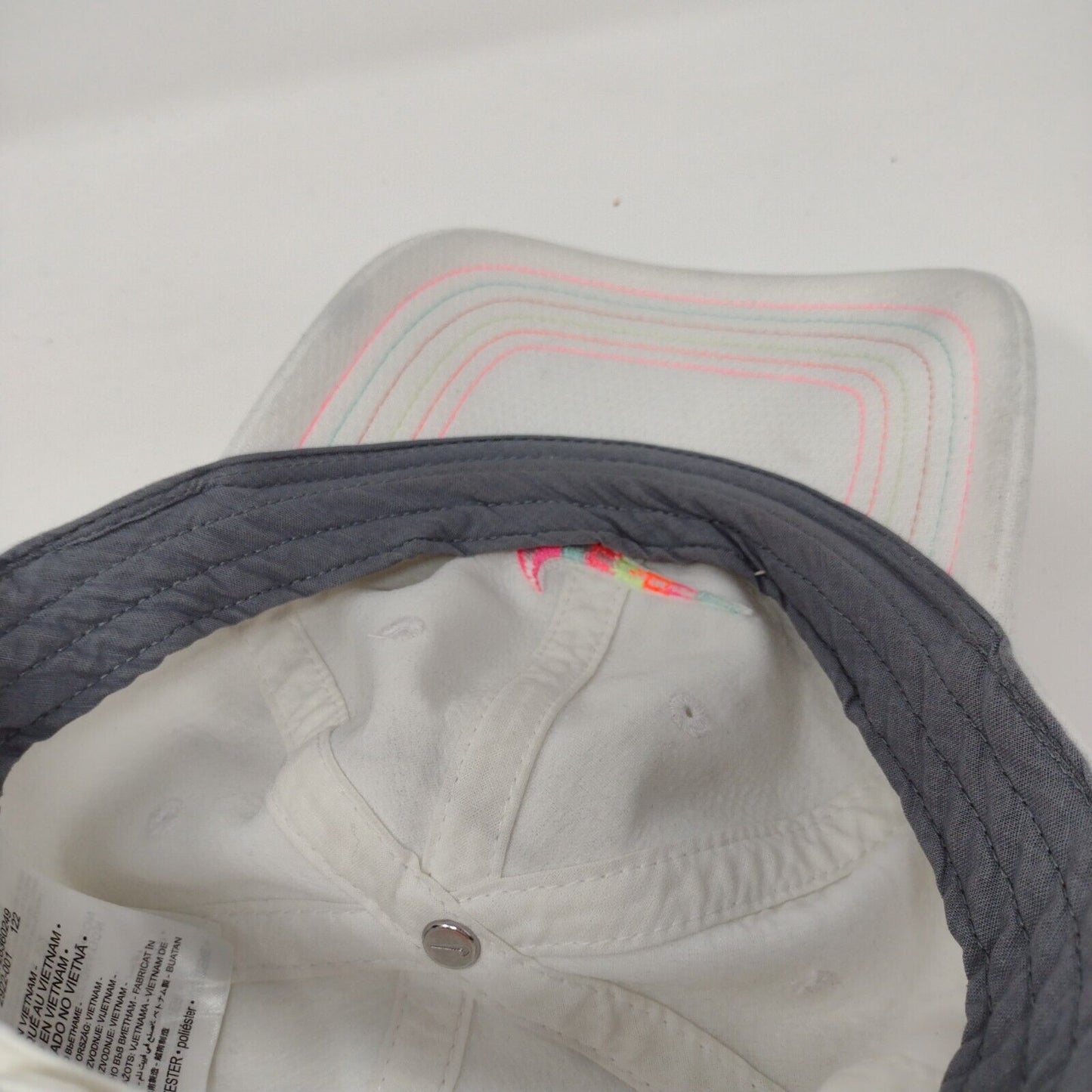 Nike Dri-Fit Child Strapback Hat White One Size Adjustable Embroidered Swoosh