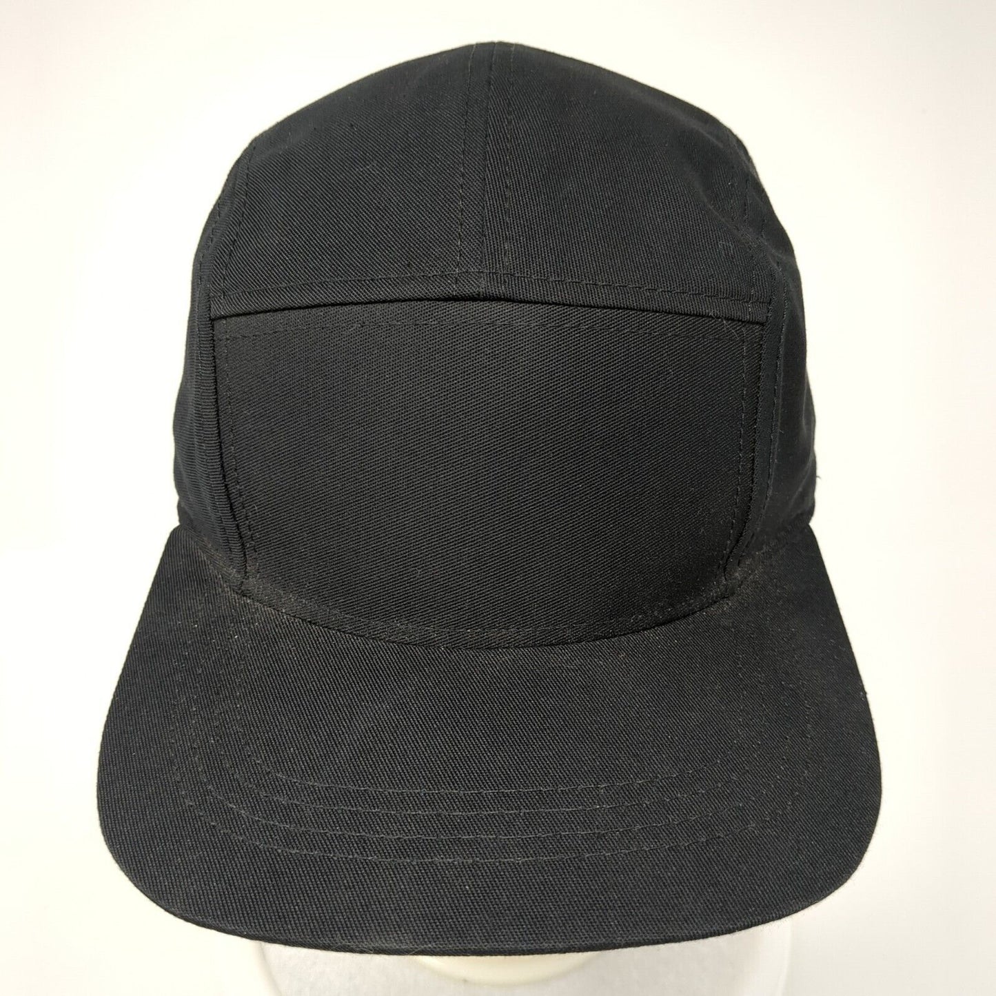 Unbranded Slideback 5 Panel Hat Black One Size Leather Strap Blank