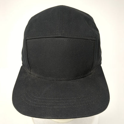 Unbranded Slideback 5 Panel Hat Black One Size Leather Strap Blank