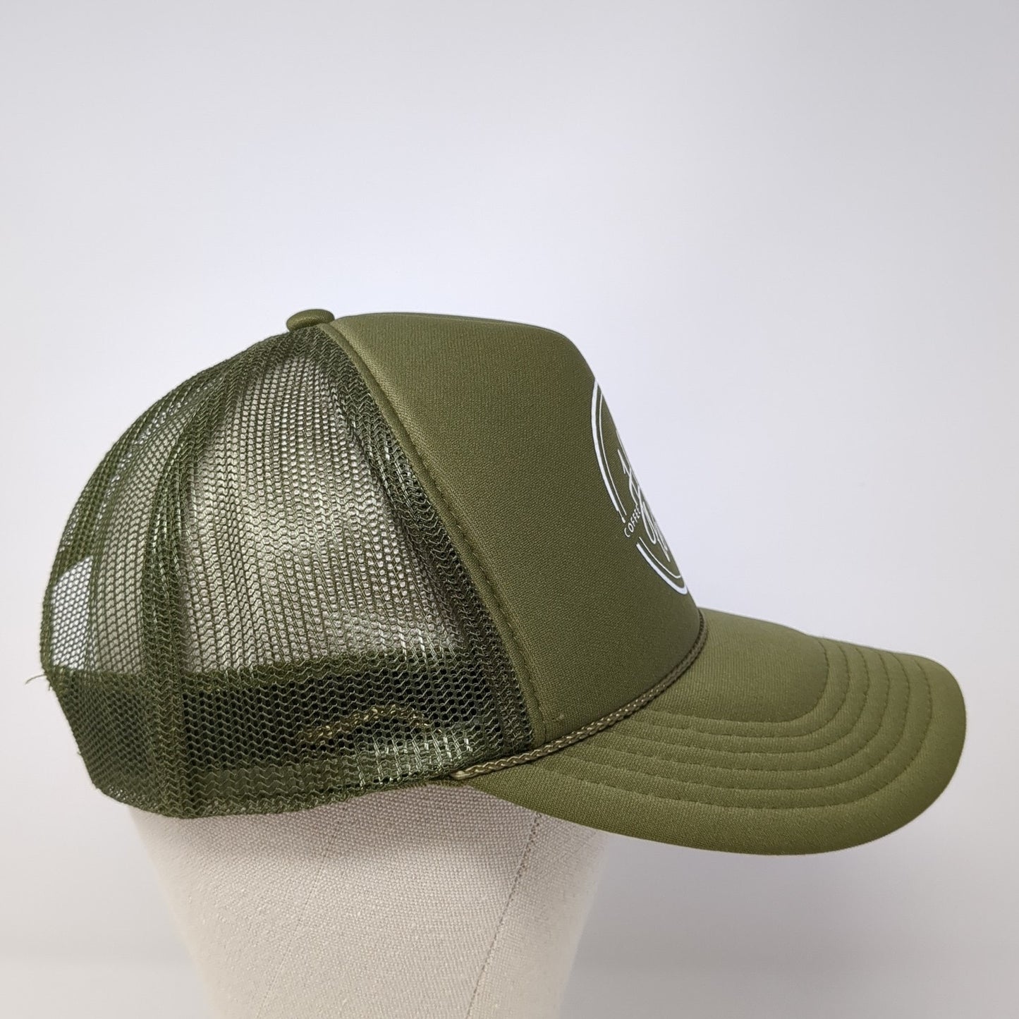 Hyde Perk Coffee House Snapback Rope Trucker Hat Green One Size Mesh Back