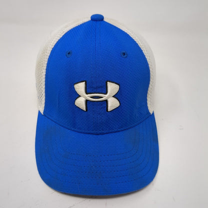 Under Armour Golf Fitted Hat Blue Youth XS/SM Mesh Back Colorblock
