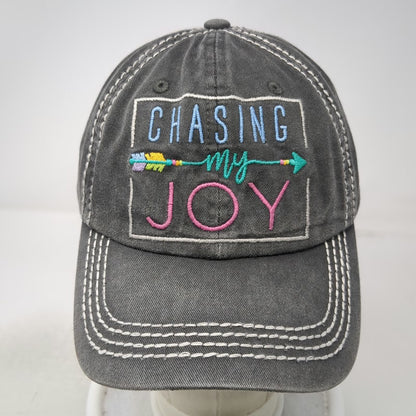 Gray One Size Baseball Cap Hat Chasing My Joy Arrow Contrast Stitching Strapback