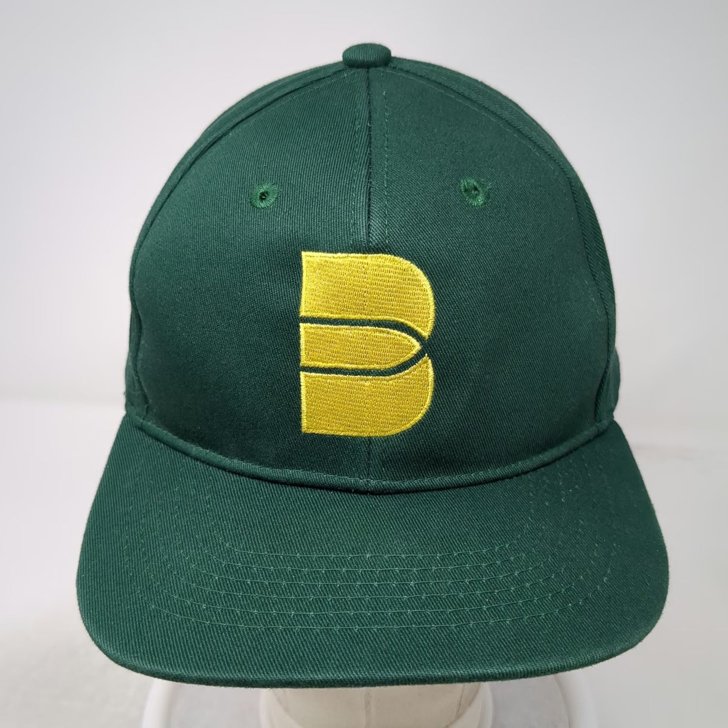 The Botanist Snapback Green One Size Yellow Embroidered Logo Hat Pattern Lining