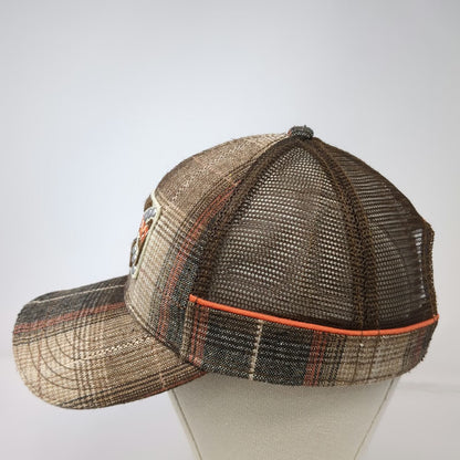 Hooters Brown Trucker Hat One Size Plaid Las Vegas Casino Hotel Snapback Hat