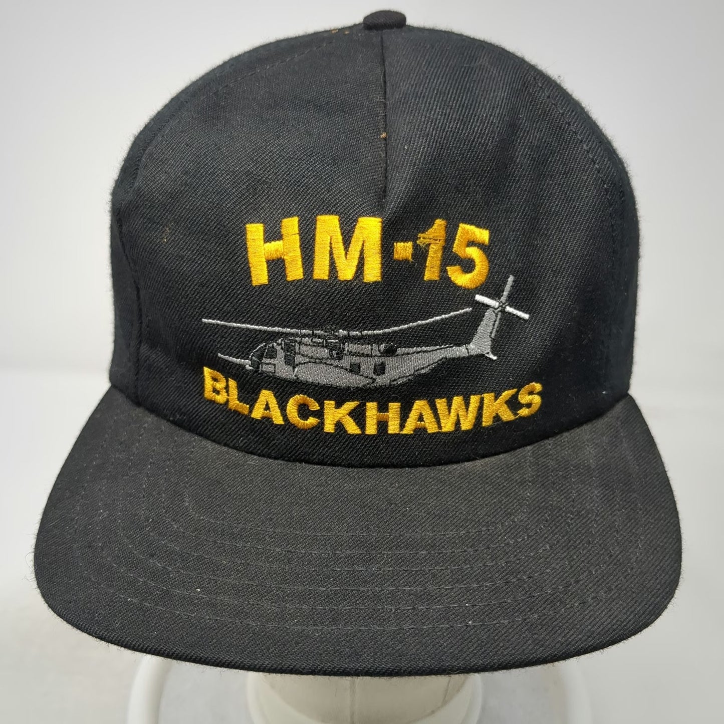 AADCO 5 Panel Black One Size Snapback HM-15 Blackhawks Helicopter Navy Hat Gear