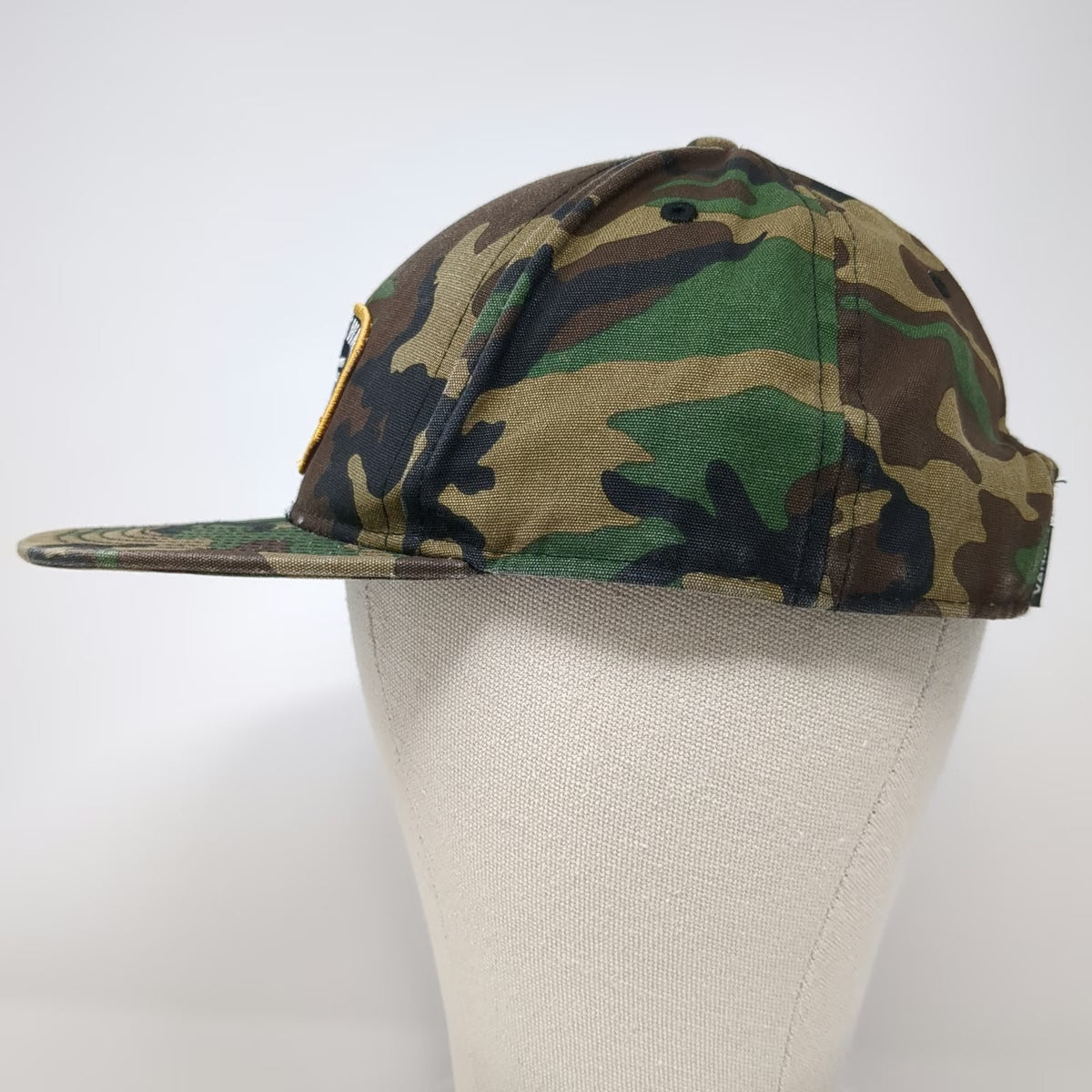 Vans 5 Panel Hat Green Black Camo One Size Snapback Logo Patch Authentic OG