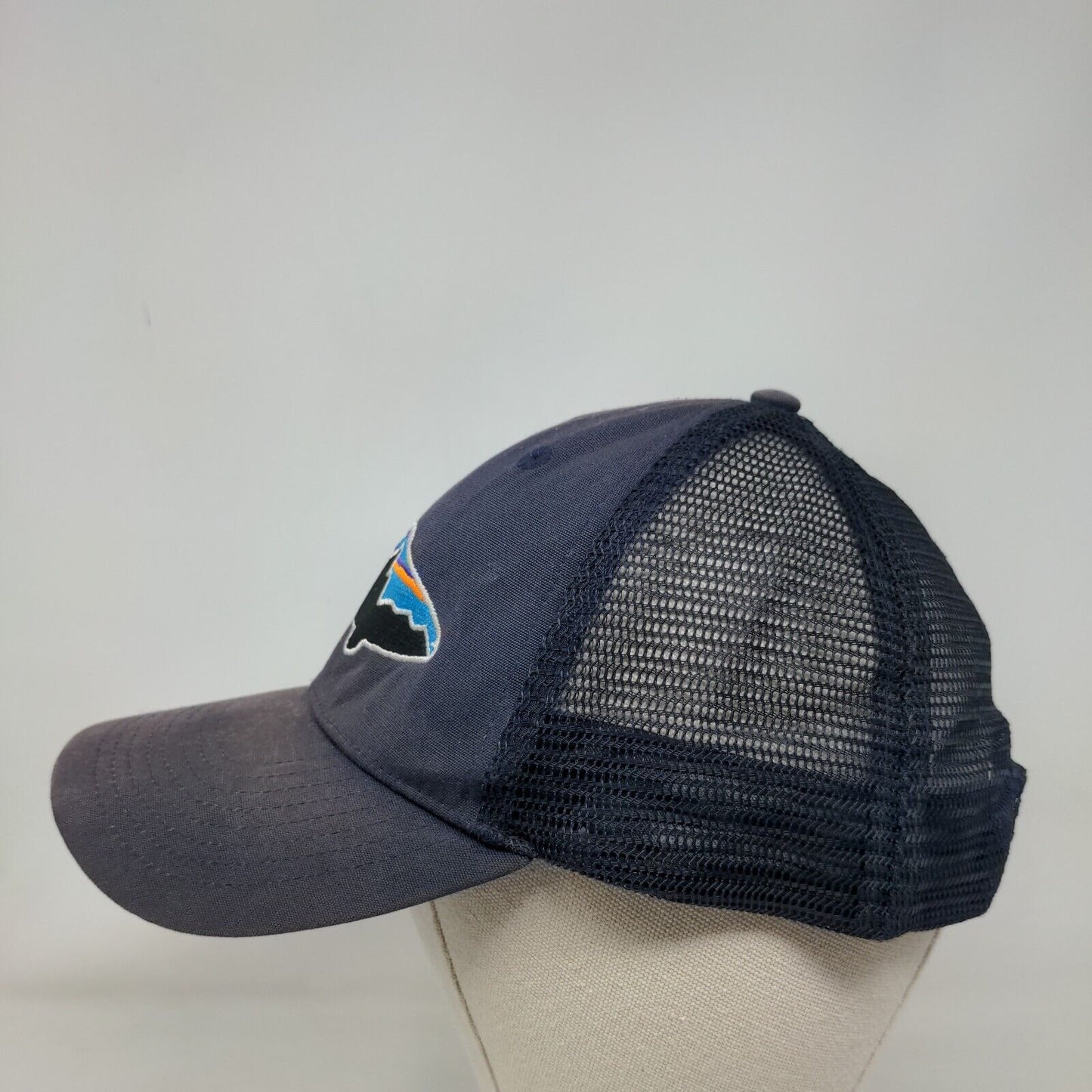 Patagonia Snapback Trucker Hat Blue One Size Embroidered Adjustable Mesh Back